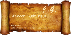Czerman Gyöngyi névjegykártya